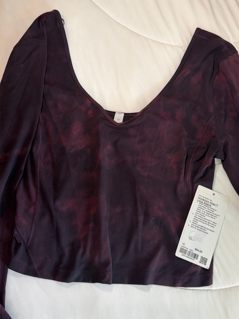 Lululemon Align Long Sleeve Shirt Tie Dye Size 12 NWT